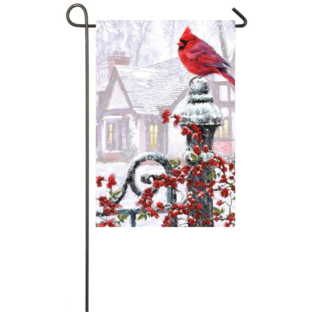 Furiaz Grand drapeau décoratif de lys cardinal, oiseaux rouges et jaunes  pour la maison, l'extérieur, la pelouse, la cour, le jardin, le printemps,  l'été, la bienvenue en plein air, drapeau double face