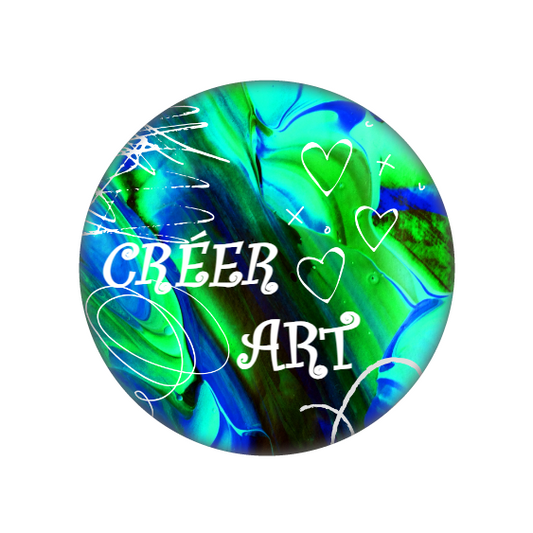 Badge Créer art bleu-vert