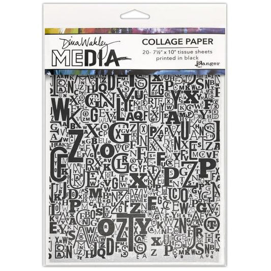 Papier de soie Dina Wakley Media Collage - Jumbled letters