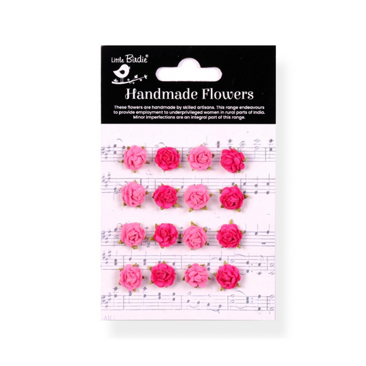 Embellissement Fleurs Little Birdie Beaded Micro Roses Precious Pink