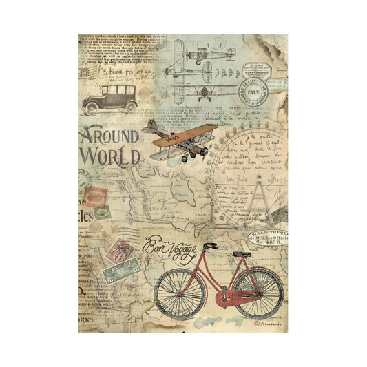Papier de Riz Stamperia Around The World Bicycle
