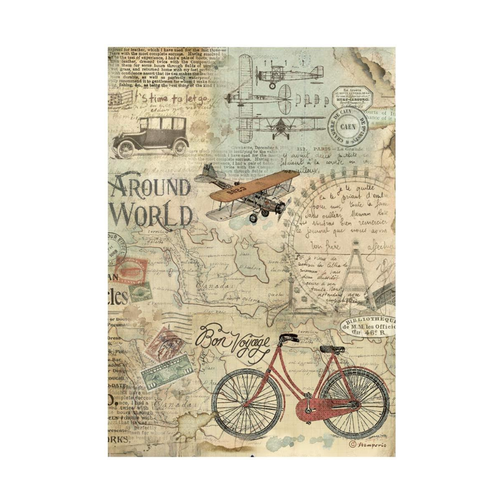 Papier de Riz Stamperia Around The World Bicycle