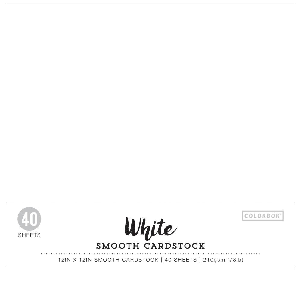 Papier cartonné 78lb Smooth Blanc 12" x 12" - Colorbok - Mtout