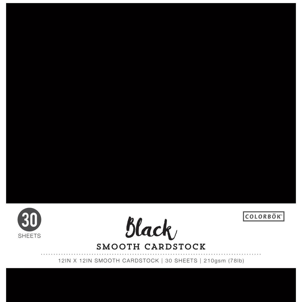 Papier cartonné 78lb Smooth Noir 12" x 12" - Colorbok - Mtout