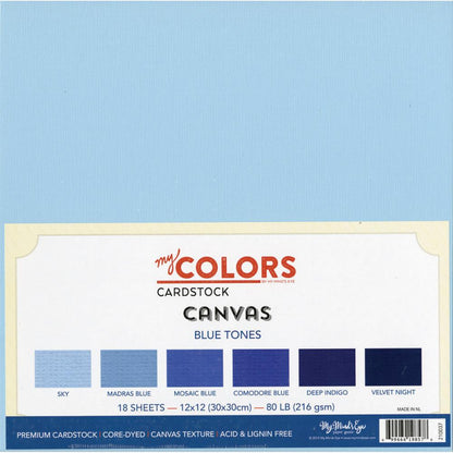 Papier cartonné Bleu (18) texture 12" x 12" - My Colors - Mtout