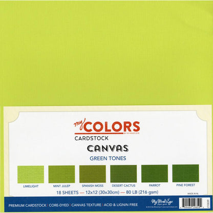 Papier cartonné Vert (18) texture 12" x 12" - My Colors - Mtout