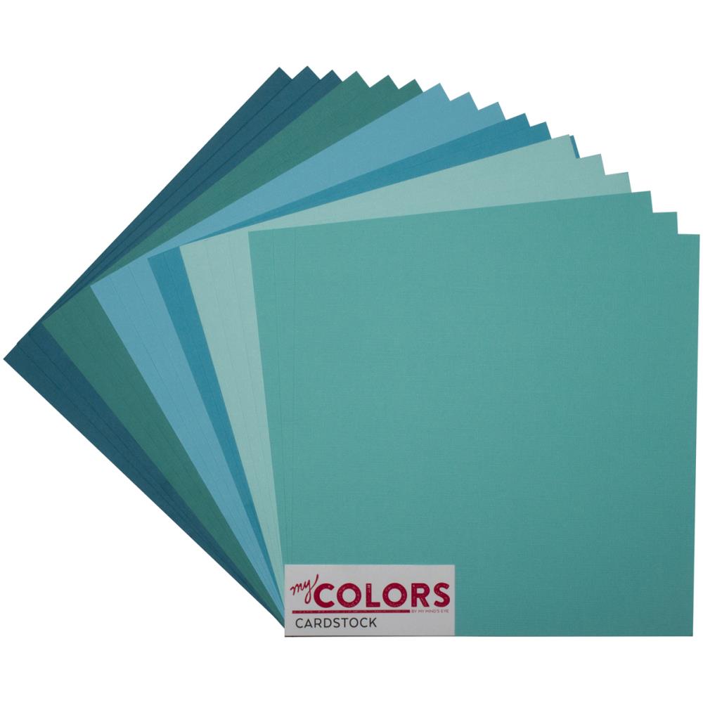 Papier cartonné Aqua (18) texture 12" x 12" - My Colors - Mtout