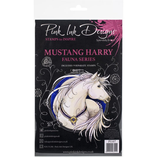Estampe Mustang Harry A5 grande - Pink Ink Designs - Mtout