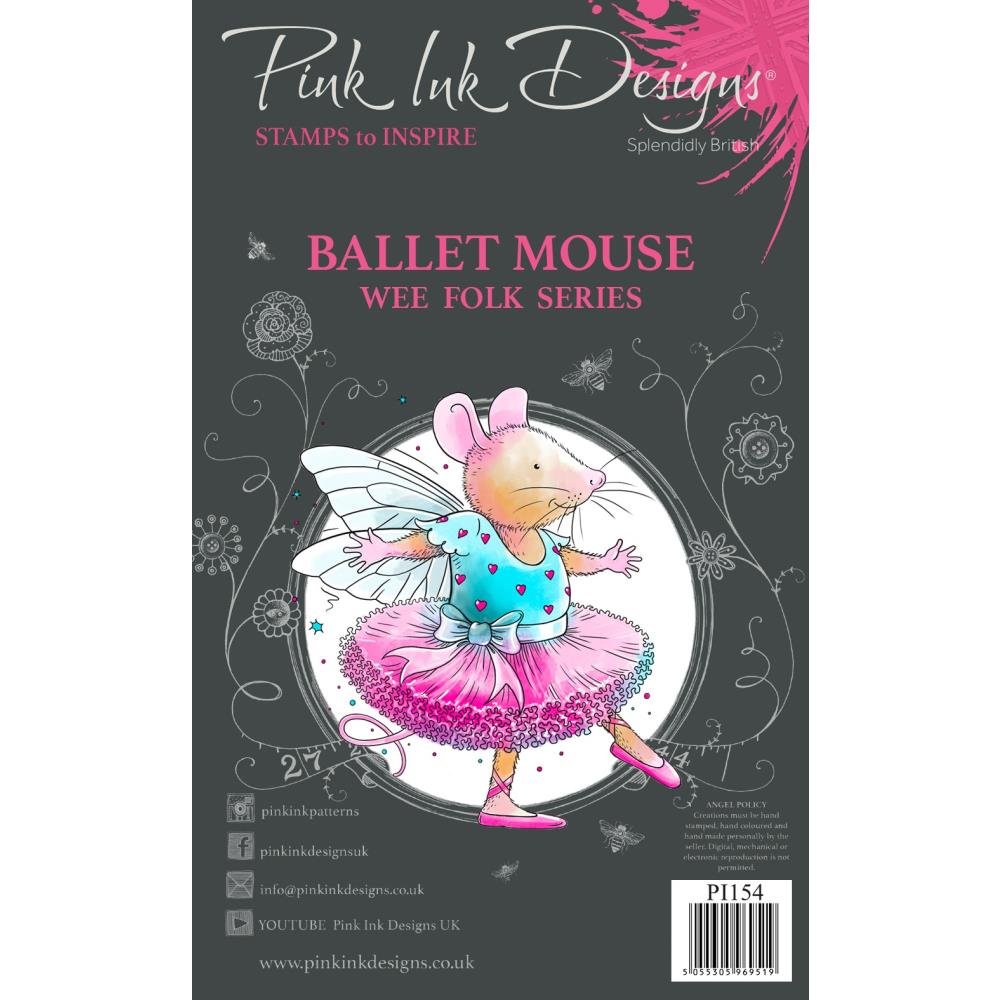 Estampe Ballet Mouse A7 petite - Pink Ink Designs - Mtout