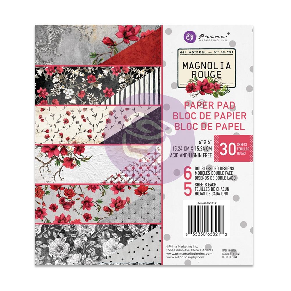 Bloc de papier Magnolia Rouge 6x6