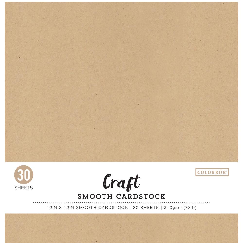Papier cartonné 78lb Smooth Kraft 12" x 12" - Colorbok - Mtout