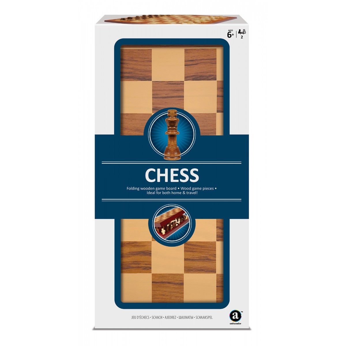 Jeu d'échecs en bois portatif - Ambassador - Mtout