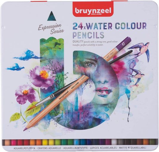 Ensemble de 24 crayons Aquarelle Bruynzeel expression