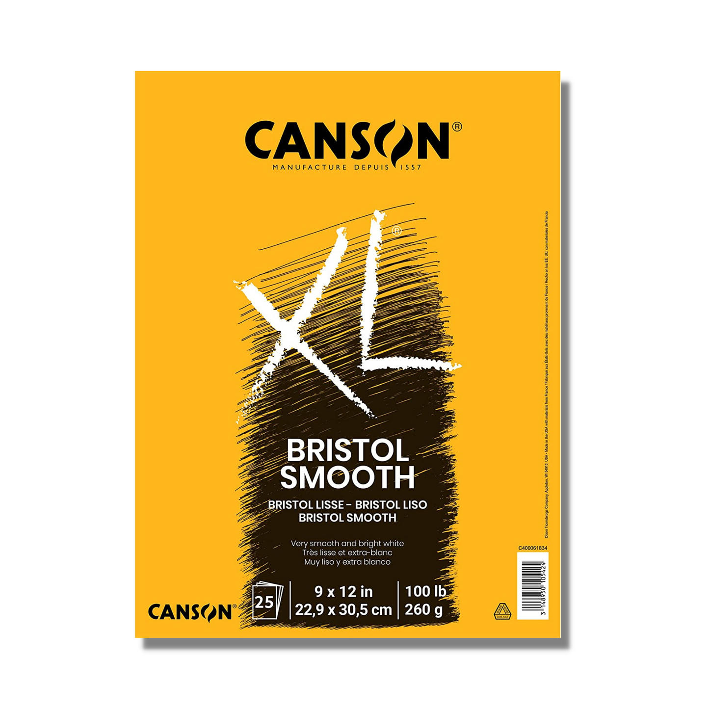 Tablette de papier à dessin Bristol lisse XL - Canson - Mtout