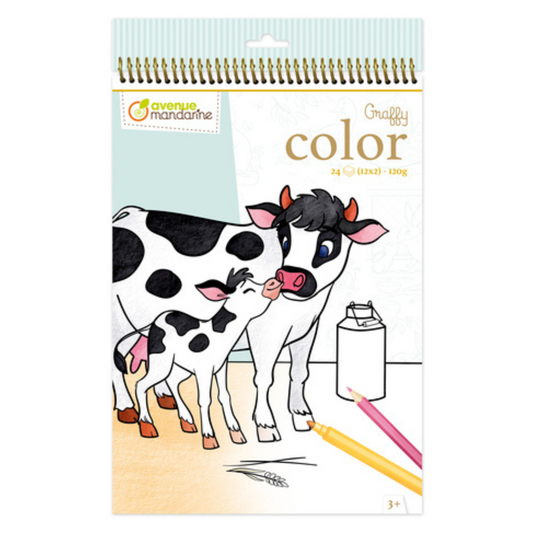 Carnet de Coloriage Animaux de la Ferme - Avenue Mandarine - Mtout