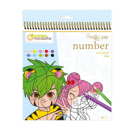 Carnet de Coloriage par Numéro Manga - Avenue Mandarine - Mtout