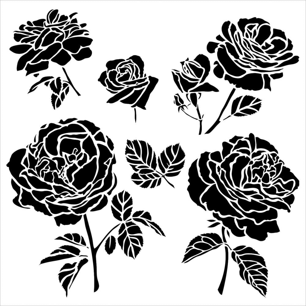 Pochoir Roses - The Crafter's Workshop - Mtout